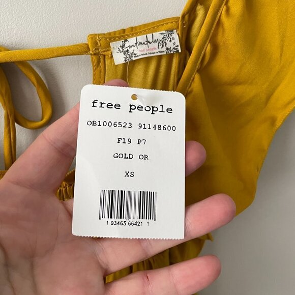 Free People Want Your Love Minidress Yellow XS NWT - Picture 6 of 9